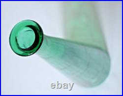 Vintage MCM 19 Empoli Green Glass Paneled Genie Bottle WithStopper