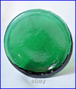 Vintage MCM 19 Empoli Green Glass Paneled Genie Bottle WithStopper