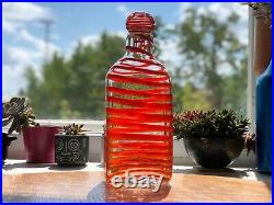Vintage MCM 1960's Large Murano Italy Art Glass Decanter with Lid