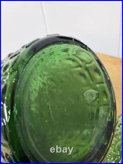 Vintage MCM 22 Italian Empoli Genie Bottle Emerald Green Glass Decanter