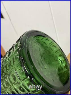 Vintage MCM 22 Italian Empoli Genie Bottle Emerald Green Glass Decanter