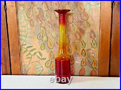 Vintage MCM American Amberina Rainbow Art Glass Decanter 13.5