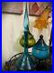 Vintage-MCM-Angled-Genie-Bottle-Teal-Blue-Empoli-Italy-With-Extra-Large-Stopper-01-onx