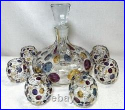 Vintage MCM Artglass Nemo Glass BorskeSklo Decanter 6 Glasses Max Kannegiesser