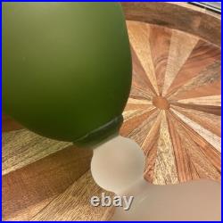 Vintage MCM Avocado Green Satin Glass Empoli Decanter Satinato