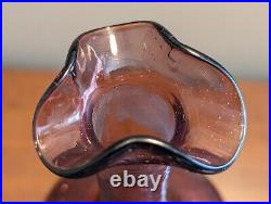 Vintage MCM BLENKO Amethyst Crackle #37 Decanter Genie Bottle withOriginal Stopper