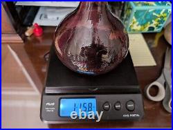 Vintage MCM BLENKO Amethyst Crackle #37 Decanter Genie Bottle withOriginal Stopper