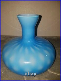 Vintage MCM Barware Empoli Genie Decanter Cased Blue Optic Glass