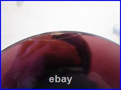 Vintage MCM Bischoff Amethyst Glass Decanter Genie-bottle with stopper 17T 1960's