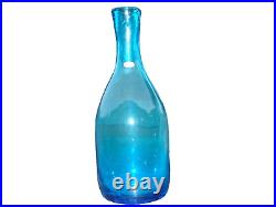 Vintage MCM Bischoff Wayne Husted Blue Glass Decanter 19 Tall Excellent Conditi