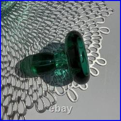 Vintage MCM Blenko Glass 49 Pinched Decanter In Sea Green Withstopper VGC
