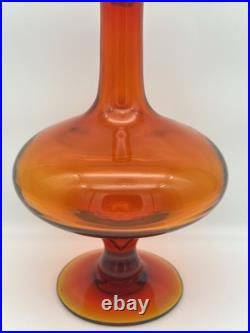 Vintage MCM Blenko Glass 6212 Decanter Tangerine