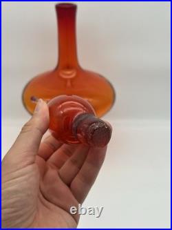 Vintage MCM Blenko Glass 6212 Decanter Tangerine