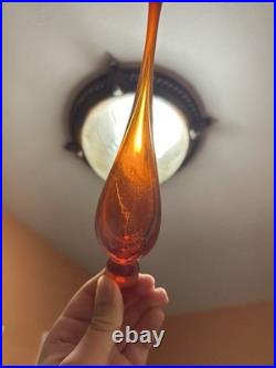Vintage MCM Blenko Glass 6212 Decanter Tangerine