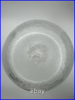 Vintage MCM Early Blenko 5425 Decanter Crystal Crackle Amethyst Stopper 9
