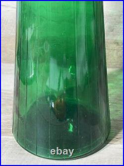 Vintage MCM Empoli 26.5 Emerald Green Optic Genie Bottle Decanter