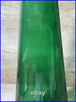 Vintage MCM Empoli 26.5 Emerald Green Optic Genie Bottle Decanter