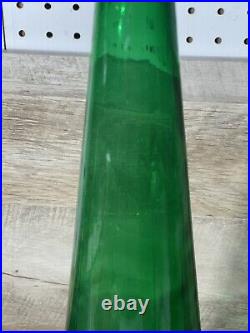 Vintage MCM Empoli 26.5 Emerald Green Optic Genie Bottle Decanter