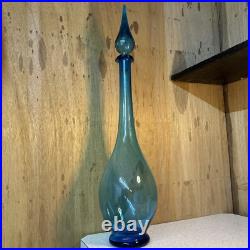 Vintage MCM Empoli 26 Blue, Genie Bottle, Decanter WithStopper