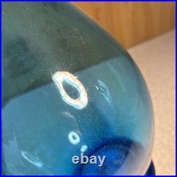 Vintage MCM Empoli 26 Blue, Genie Bottle, Decanter WithStopper