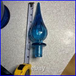 Vintage MCM Empoli 26 Blue, Genie Bottle, Decanter WithStopper