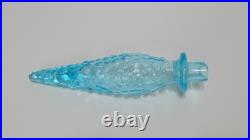 Vintage MCM Empoli Aqua Blue Italian Glass Bubble Genie Bottle