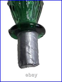 Vintage MCM Empoli Green Glass Genie Bottle/Decanter 22 in Read