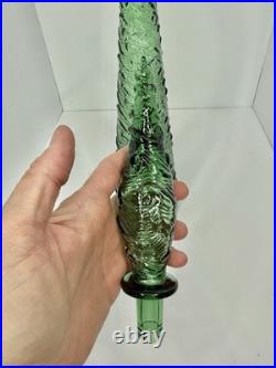 Vintage MCM Empoli Guildcraft Wave Decanter 22 Forrest Green Withstopper & Label