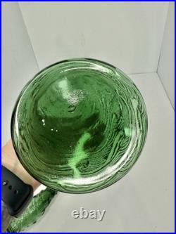 Vintage MCM Empoli Guildcraft Wave Decanter 22 Forrest Green Withstopper & Label