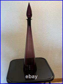Vintage MCM Empoli Optic Decanter 23 In Amethyst Withstopper