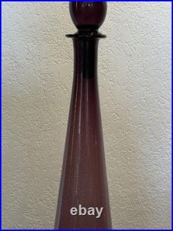 Vintage MCM Empoli Optic Decanter 23 In Amethyst Withstopper