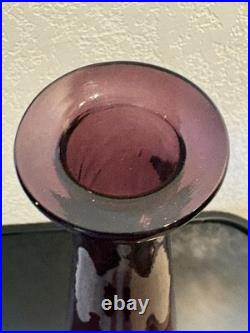 Vintage MCM Empoli Optic Decanter 23 In Amethyst Withstopper