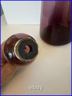 Vintage MCM Empoli Purple Amethyst Glass Decanter Italian Genie Bottle Rare 27 Vintage MCM Empoli Purple Amethyst Glass Decanter Italian Genie Bottle Rare 27