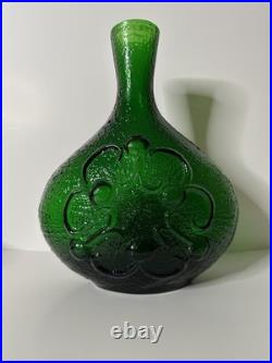 Vintage MCM Empoli Stelvia Glass 15 Decanter Emerald Green Without Stopper