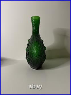 Vintage MCM Empoli Stelvia Glass 15 Decanter Emerald Green Without Stopper