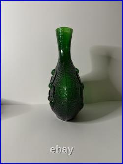 Vintage MCM Empoli Stelvia Glass 15 Decanter Emerald Green Without Stopper