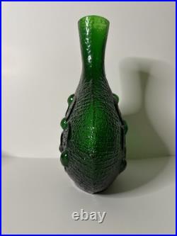 Vintage MCM Empoli Stelvia Glass 15 Decanter Emerald Green Without Stopper