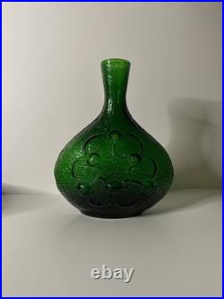 Vintage MCM Empoli Stelvia Glass 15 Decanter Emerald Green Without Stopper