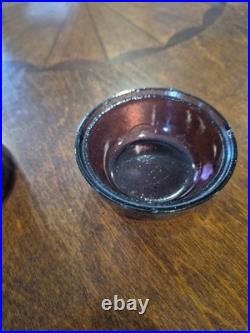 Vintage MCM Erik Hoglund People Decanter Kosta Boda In Purple Stopper Candy Dish