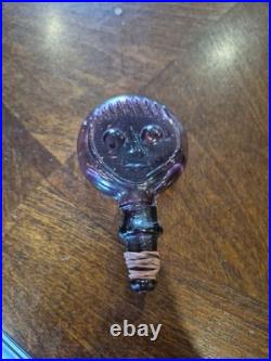 Vintage MCM Erik Hoglund People Decanter Kosta Boda In Purple Stopper Candy Dish