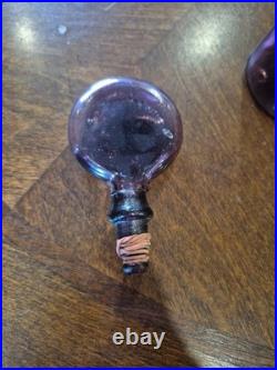 Vintage MCM Erik Hoglund People Decanter Kosta Boda In Purple Stopper Candy Dish