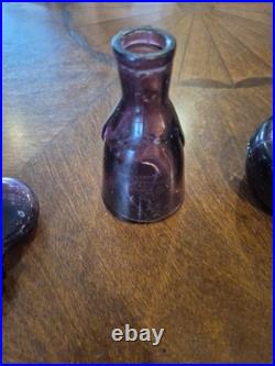 Vintage MCM Erik Hoglund People Decanter Kosta Boda In Purple Stopper Candy Dish