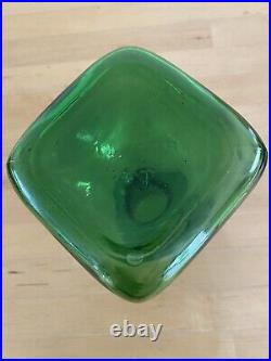 Vintage MCM Italian Green Glass Decanter/Carafe Empoli Italy Collectible Barware