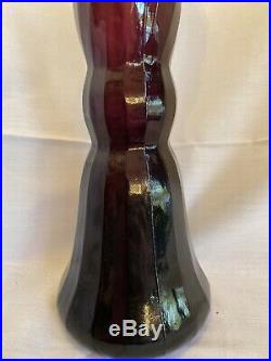 Vintage MCM Italy Amethyst Glass Decanter 28 Empoli Blenko Genie Bottle