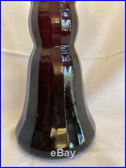 Vintage MCM Italy Amethyst Glass Decanter 28 Empoli Blenko Genie Bottle