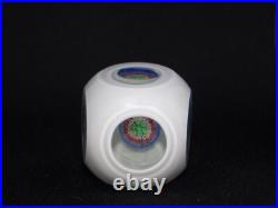 Vintage MCM Millefiori White Cut To Clear Glass 9 Decanter With Stopper Italy