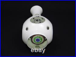 Vintage MCM Millefiori White Cut To Clear Glass 9 Decanter With Stopper Italy