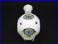 Vintage MCM Millefiori White Cut To Clear Glass 9 Decanter With Stopper Italy