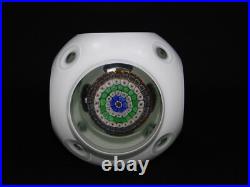 Vintage MCM Millefiori White Cut To Clear Glass 9 Decanter With Stopper Italy