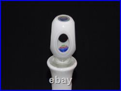 Vintage MCM Millefiori White Cut To Clear Glass 9 Decanter With Stopper Italy